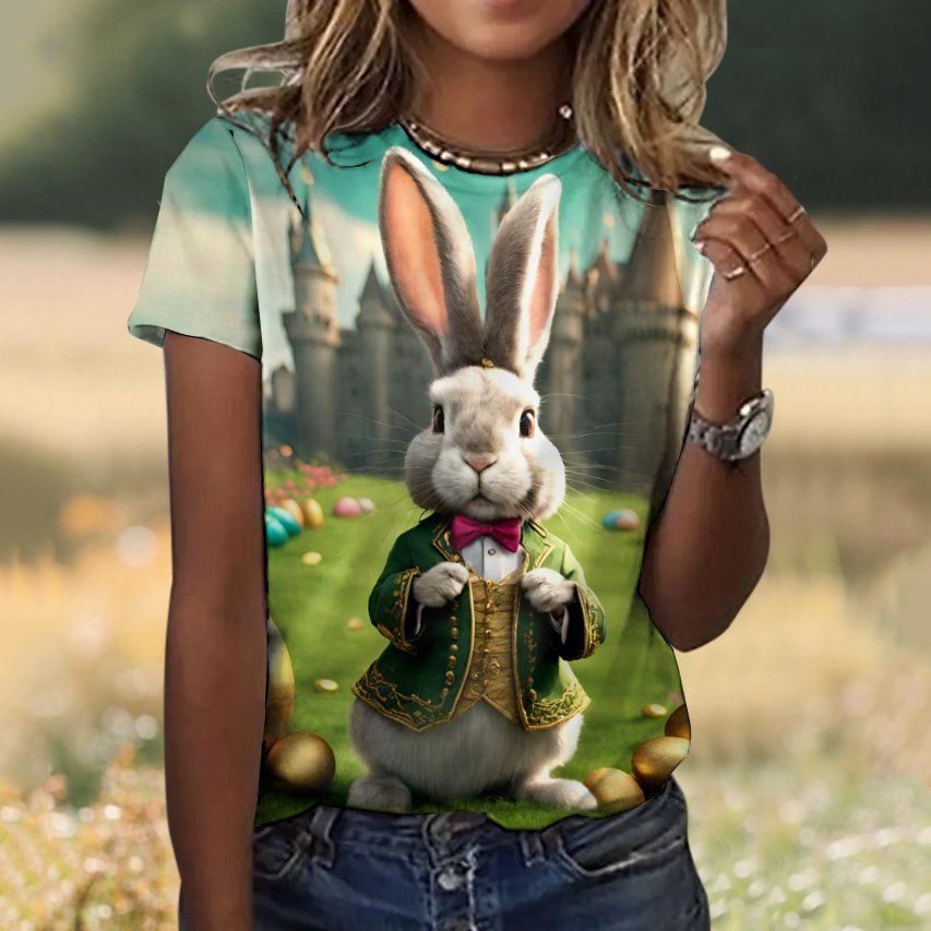 T-shirts Femmes Décontracté Imprimé d'Animal Été Polyester Micro-élasticité Vacances Manches Courtes Col Rond Régulier