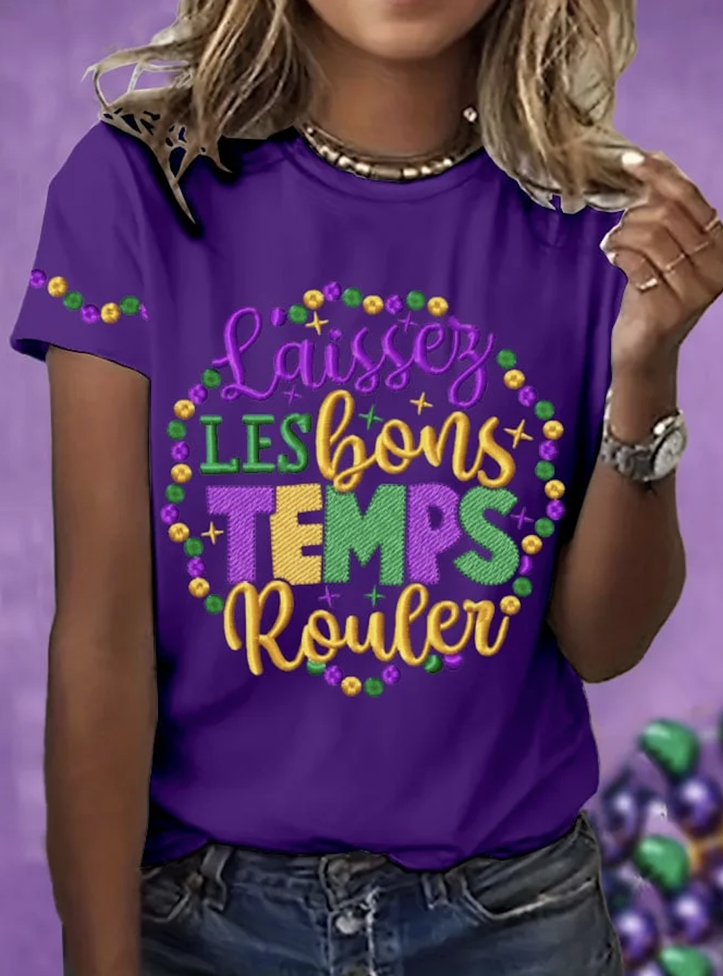 T-shirts Femmes Décontracté Été Lettres de texte Polyester Micro-élasticité Vacances Manches Courtes Col Rond Trapèze