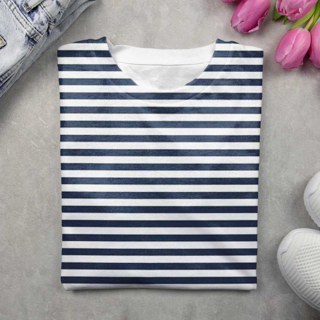 T-shirts Femmes Rayé Décontracté Printemps / Automne Imprimé Micro-élasticité Quotidien Jersey Régulier Régulier