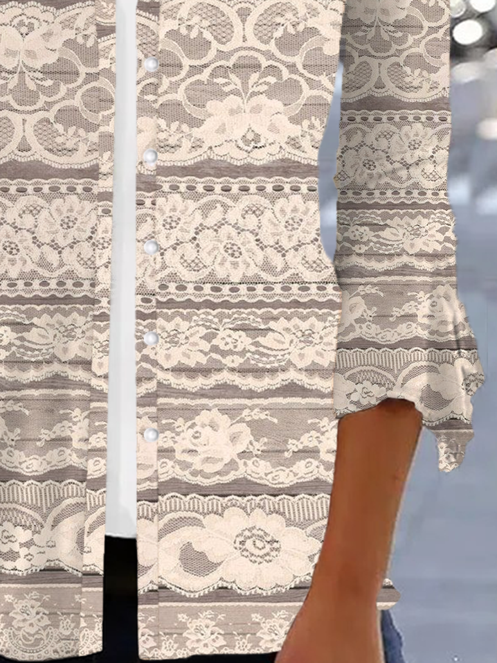 Élasticité moyenne Col V Manches trois quarts Régulier Floral Kimono Imprimé pour Femmes