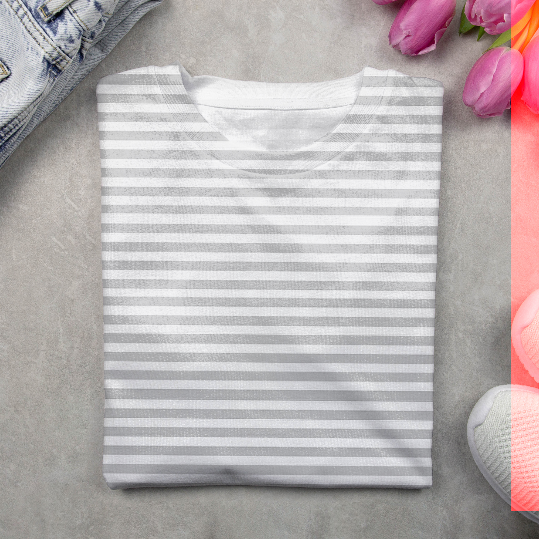 T-shirts Femmes Rayé Décontracté Printemps / Automne Imprimé Micro-élasticité Quotidien Ample Régulier Régulier