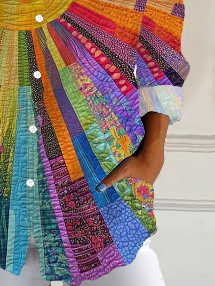 Chemises Décontracté Floral Printemps / Automne Polyester Aucune élasticité Régulier Droit Régulier T.-N.-L. pour Femmes