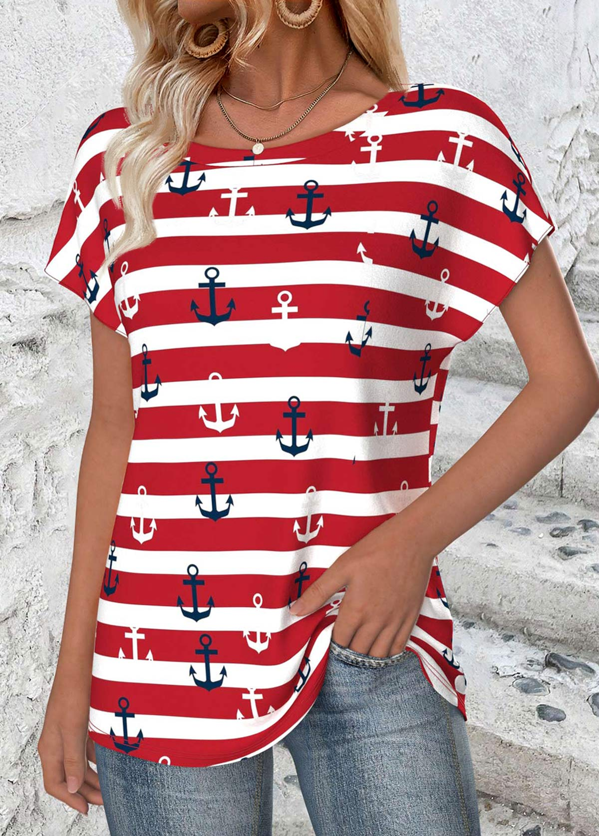 T-shirts Rue Été impression en 3D Micro-élasticité Quotidien Sans Manches Col Rond Régulier Droit pour Femmes