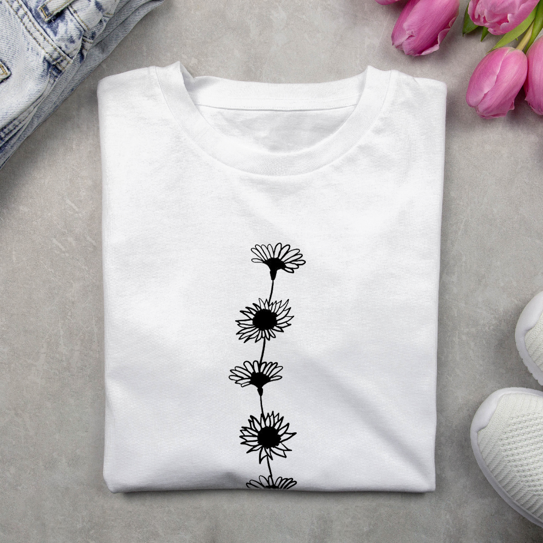 T-shirts Décontracté Floral Printemps / Automne Imprimé Micro-élasticité Ample Col Rond Régulier Régulier pour Femmes