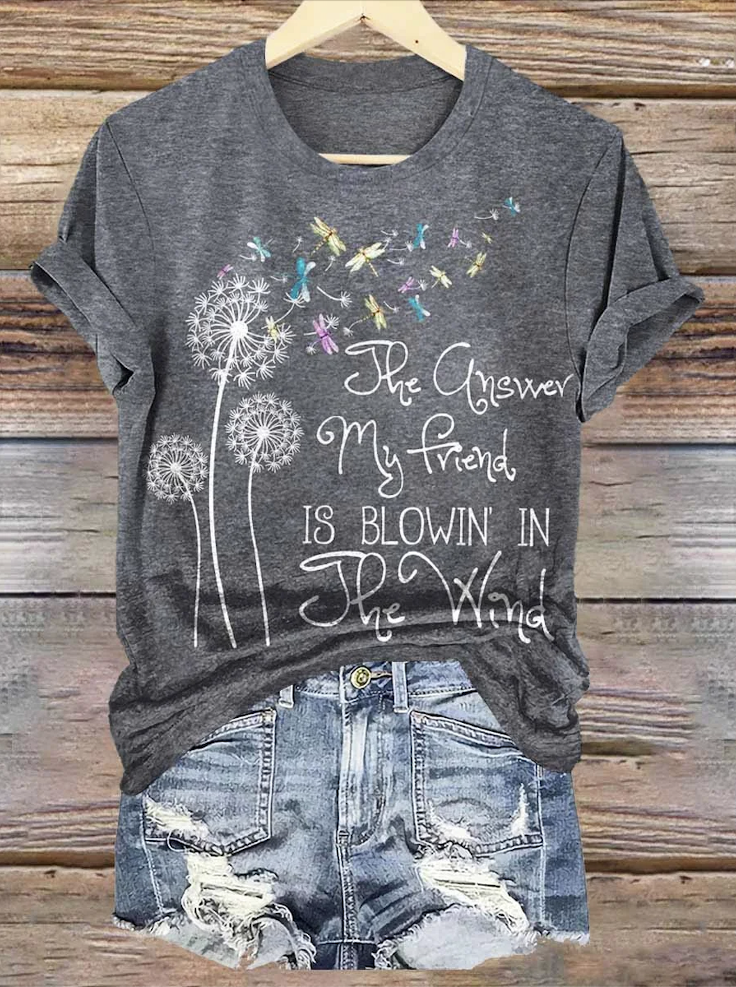 T-shirts Décontracté Été Lettres de texte Coton Coupe Régulière Manches Courtes Régulier Trapèze Régulier pour Femmes