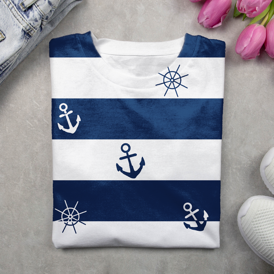 T-shirts Femmes Rayé Décontracté Printemps / Automne Imprimé Quotidien Ample Régulier Droit Régulier