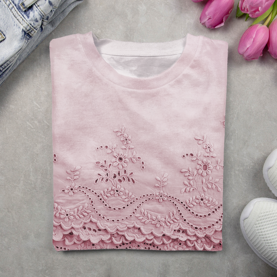 T-shirts Décontracté Floral Printemps / Automne Micro-élasticité Quotidien Ample Jersey Manches Longues Col Rond pour Femmes