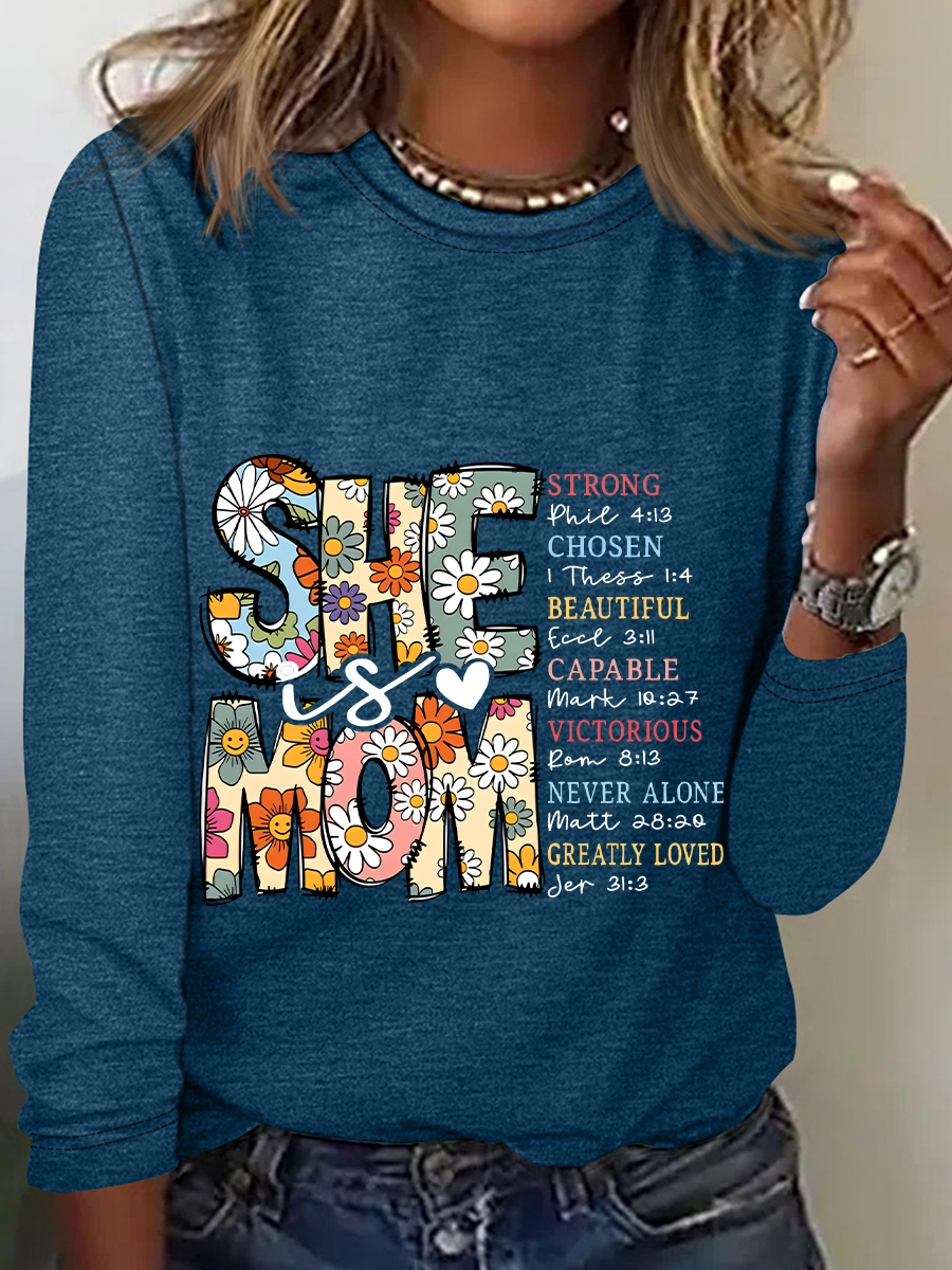 Blouses Décontracté Printemps / Automne Lettres de texte Quotidien Manches Longues en Mélangé de Coton Régulier Régulier Élasticité moyenne pour Femmes