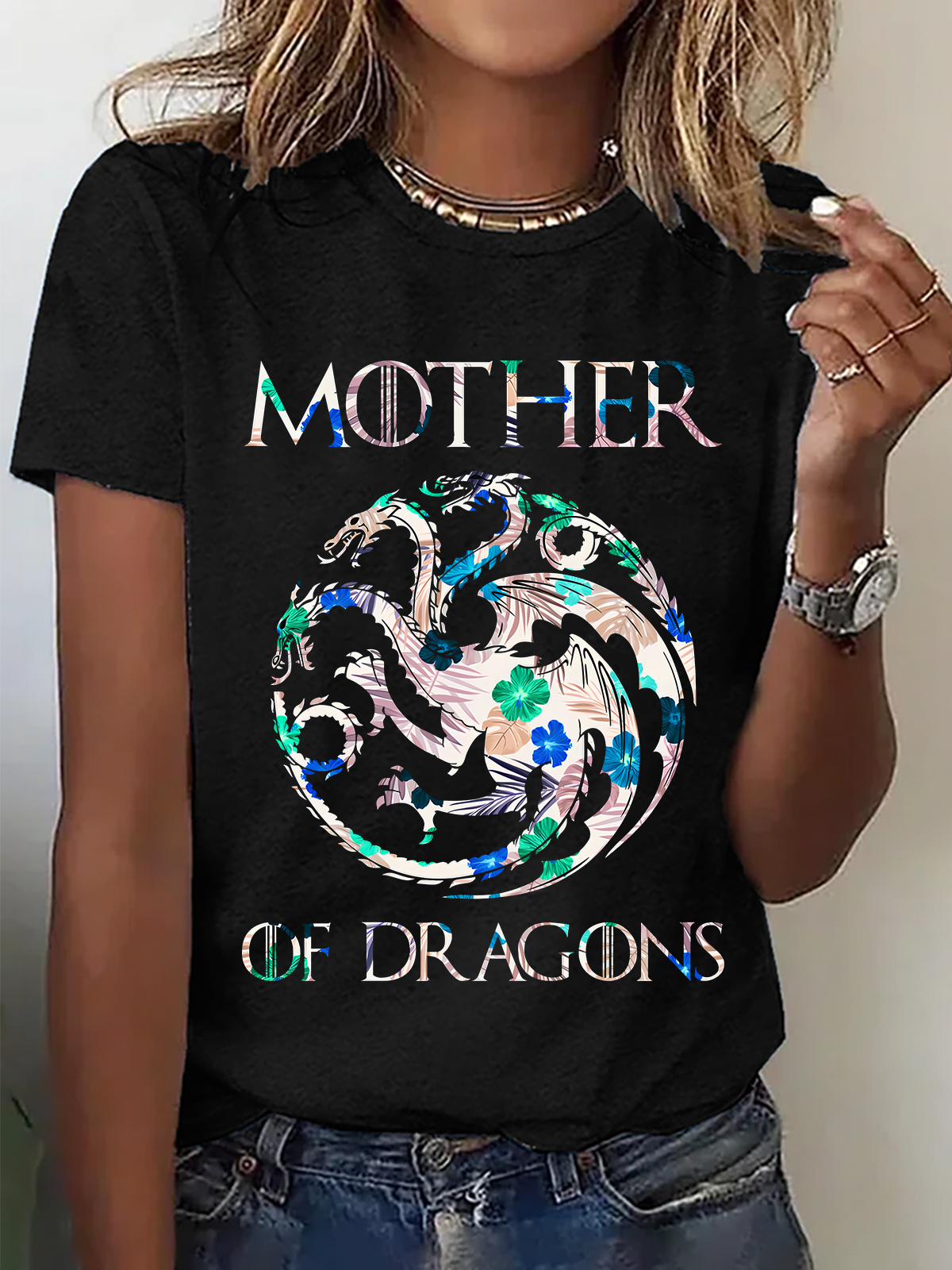 T-shirts Décontracté Été Lettres de texte Coton Micro-élasticité Quotidien Ample Manches Courtes Droit pour Femmes