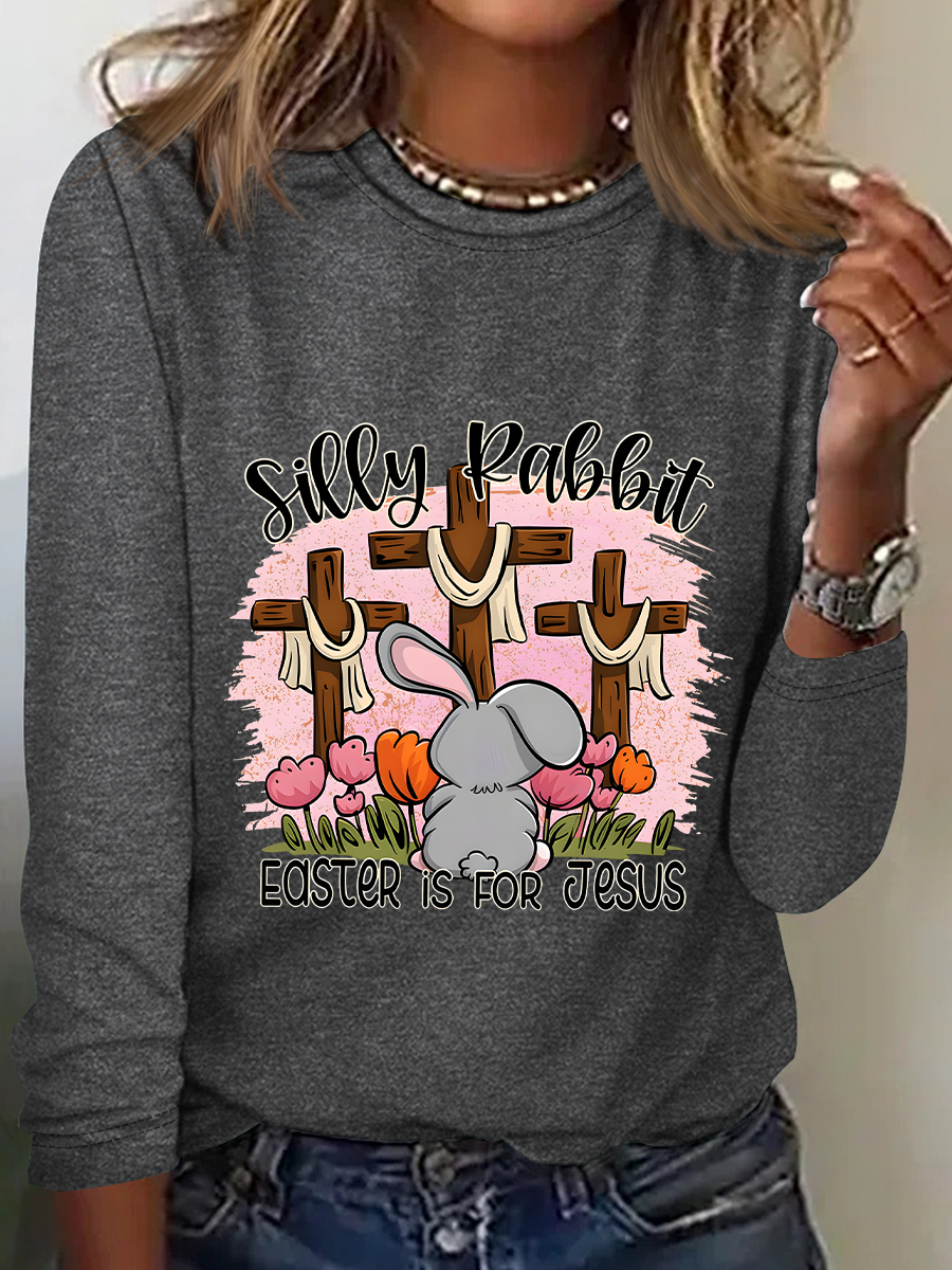 Blouses Décontracté Printemps / Automne Lettres de texte Ample Col Rond en Mélangé de Coton Régulier Régulier Élasticité moyenne pour Femmes