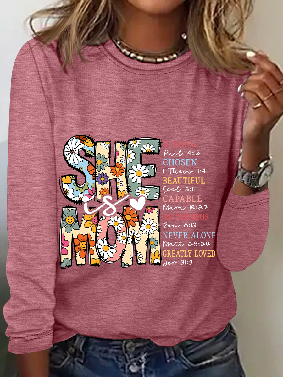 Blouses Décontracté Printemps / Automne Lettres de texte Quotidien Manches Longues en Mélangé de Coton Régulier Régulier Élasticité moyenne pour Femmes