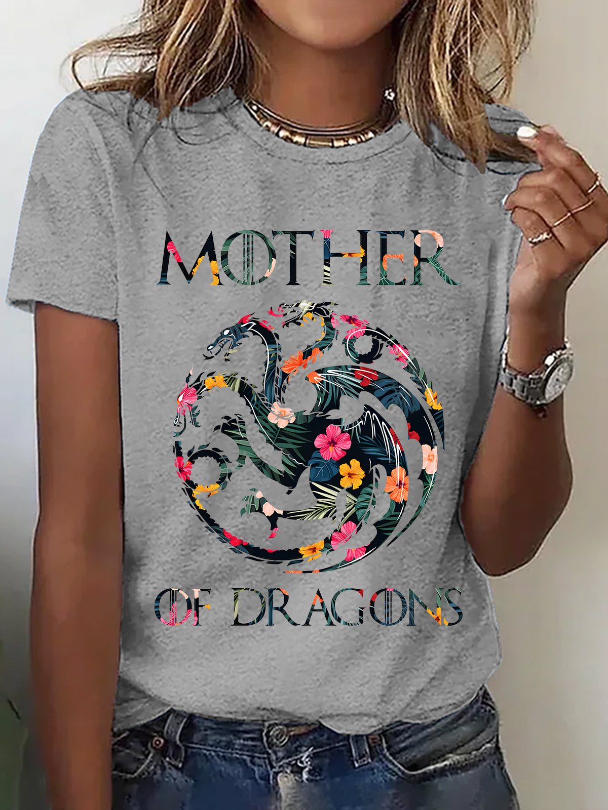 T-shirts Décontracté Été Lettres de texte Coton Micro-élasticité Quotidien Ample Manches Courtes Droit pour Femmes