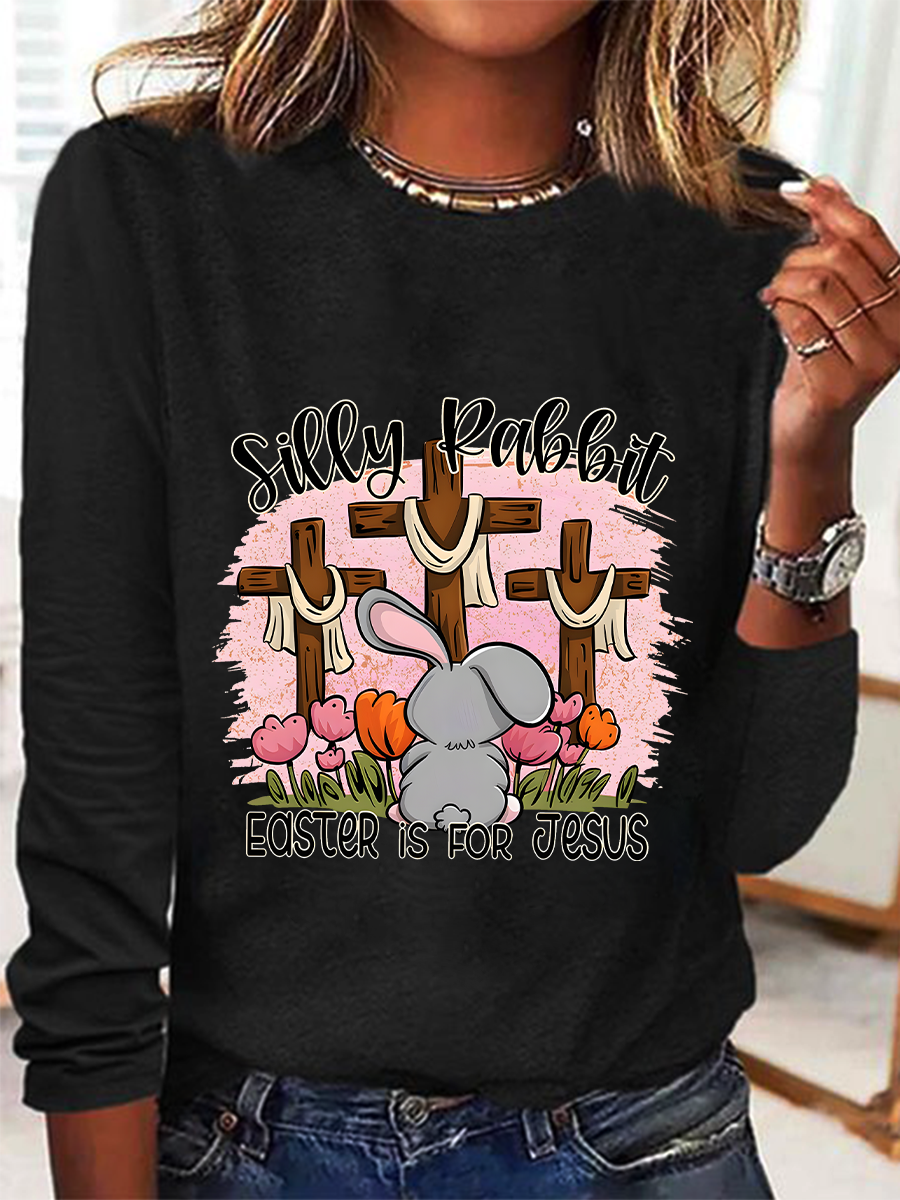 Blouses Décontracté Printemps / Automne Lettres de texte Ample Col Rond en Mélangé de Coton Régulier Régulier Élasticité moyenne pour Femmes