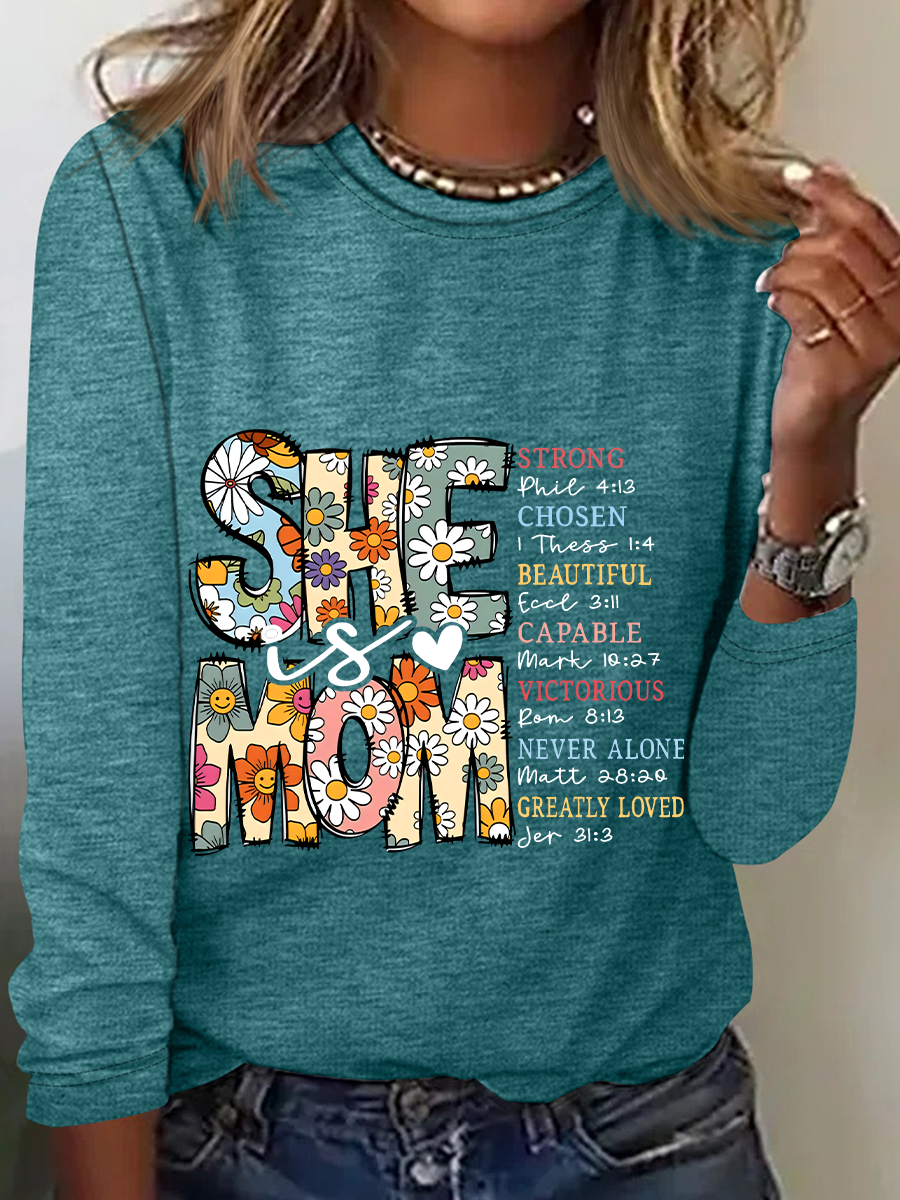 Blouses Décontracté Printemps / Automne Lettres de texte Quotidien Manches Longues en Mélangé de Coton Régulier Régulier Élasticité moyenne pour Femmes