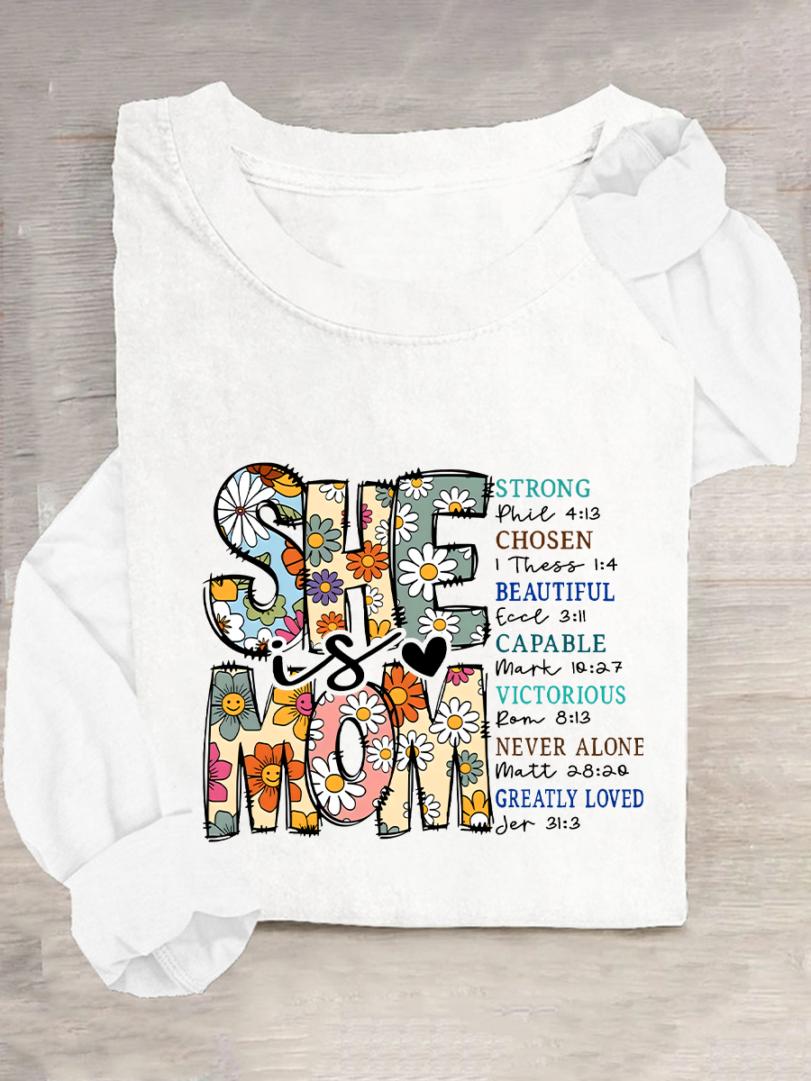 Blouses Décontracté Printemps / Automne Lettres de texte Quotidien Manches Longues en Mélangé de Coton Régulier Régulier Élasticité moyenne pour Femmes