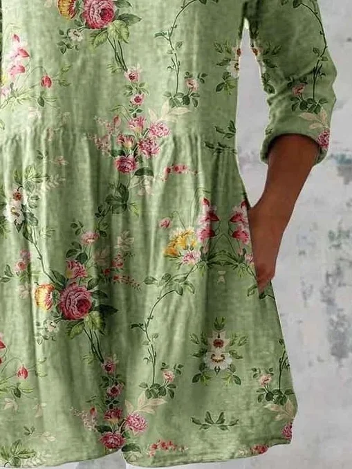 Blouses Décontracté Floral Été Polyester Col V Imprimé Demi Manche Droit Régulier pour Femmes