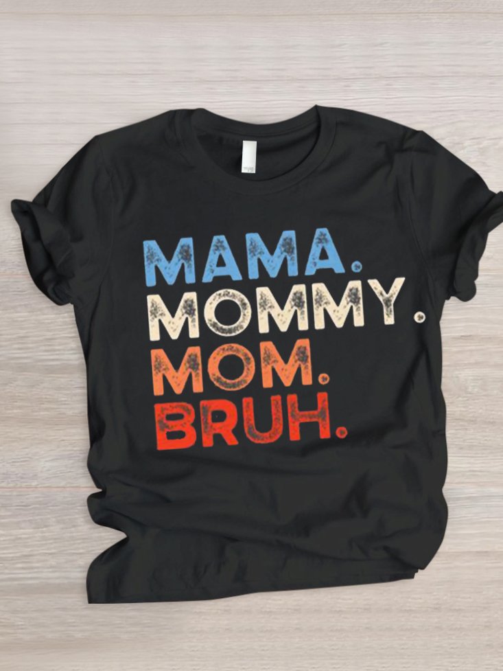 T-shirts Décontracté Été Lettres de texte Micro-élasticité Quotidien Coupe Régulière Manches Courtes Trapèze Régulier pour Femmes