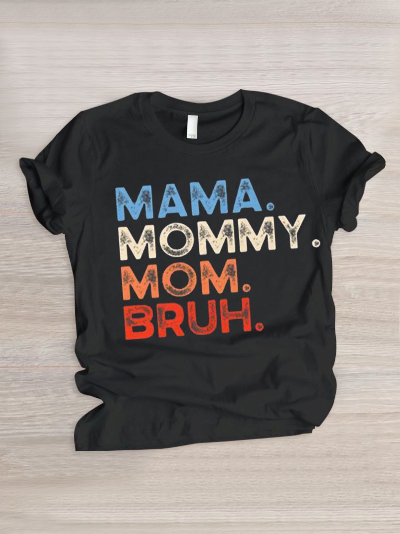 T-shirts Décontracté Été Lettres de texte Micro-élasticité Quotidien Coupe Régulière Manches Courtes Trapèze Régulier pour Femmes
