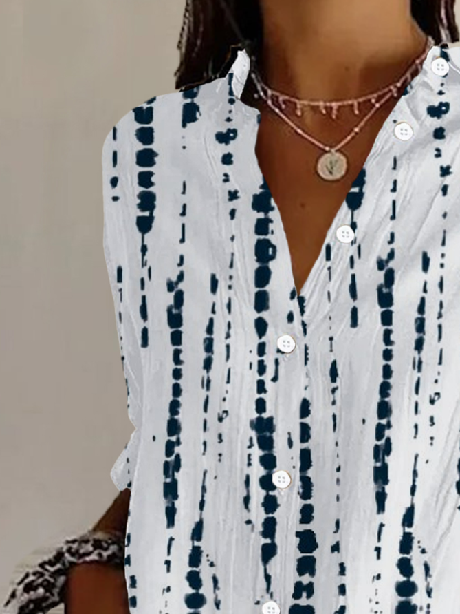 Chemises Femmes Rayé Décontracté Printemps / Automne Aucune élasticité Régulier Droit Boucle Régulier Col de Chemise