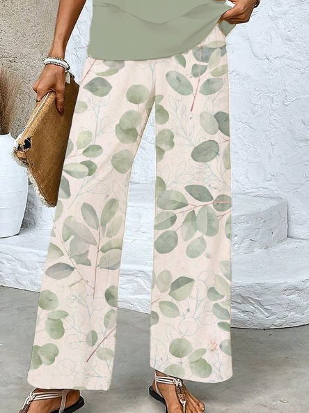 Deux Pièces Ensembles Femmes Décontracté Floral Été Polyester Aucune élasticité Quotidien Sans Manches Trapèze Régulier