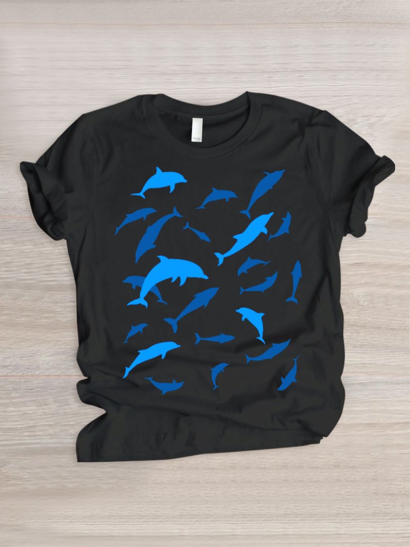 T-shirts Décontracté Imprimé d'Animal Été Coton Micro-élasticité Quotidien Coupe Régulière Manches Courtes Col Rond pour Femmes
