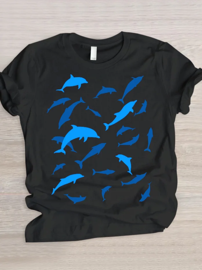T-shirts Décontracté Imprimé d'Animal Été Coton Micro-élasticité Quotidien Coupe Régulière Manches Courtes Col Rond pour Femmes