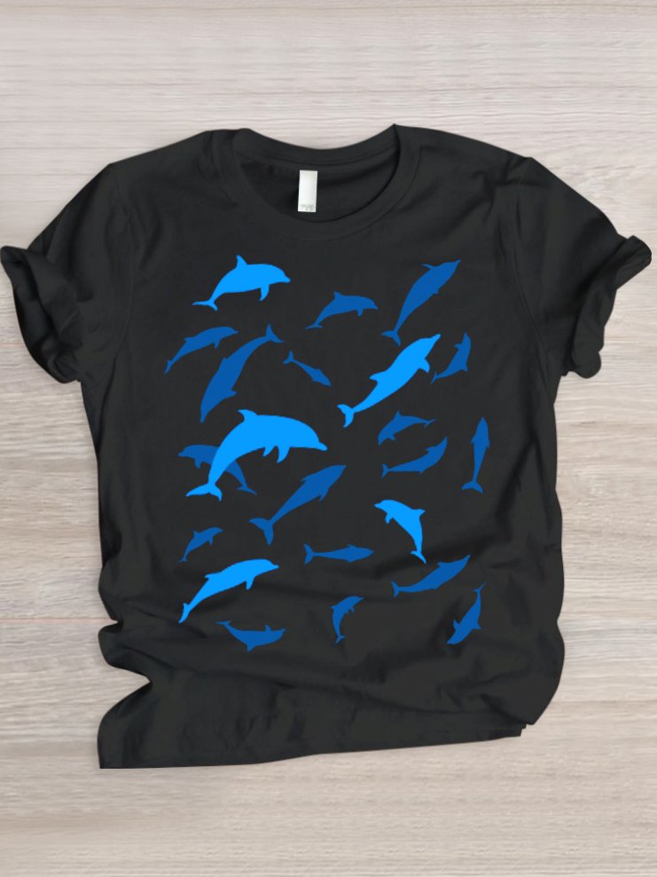 T-shirts Décontracté Imprimé d'Animal Été Coton Micro-élasticité Quotidien Coupe Régulière Manches Courtes Col Rond pour Femmes