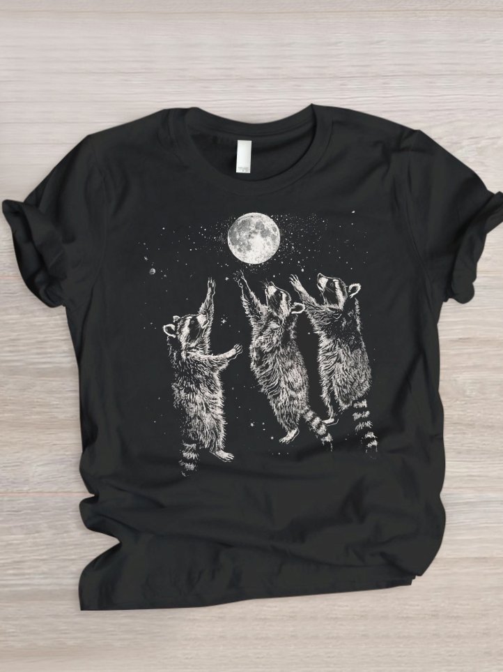 T-shirts Décontracté Imprimé d'Animal Été Coton Micro-élasticité Quotidien Coupe Régulière Manches Courtes Régulier pour Femmes