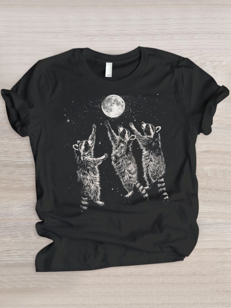 T-shirts Décontracté Imprimé d'Animal Été Coton Micro-élasticité Quotidien Coupe Régulière Manches Courtes Régulier pour Femmes