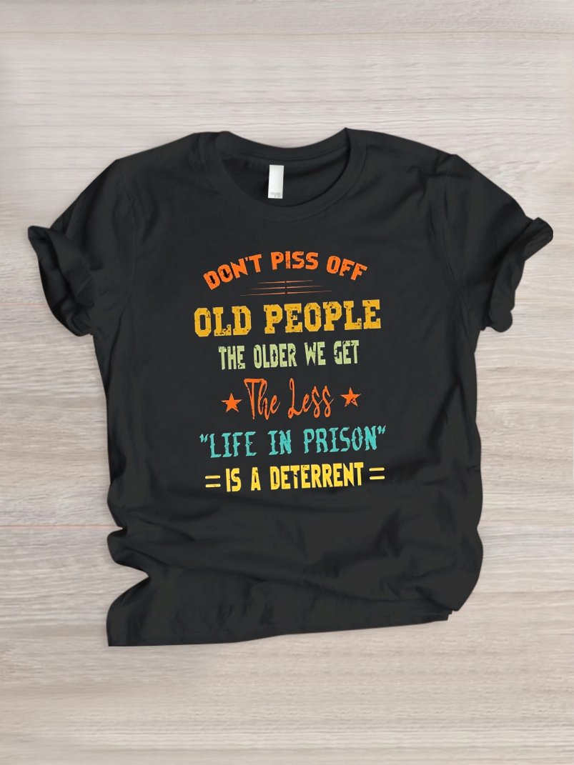 T-shirts Décontracté Été Lettres de texte Micro-élasticité Quotidien Coupe Régulière Manches Courtes Col Rond Trapèze pour Femmes