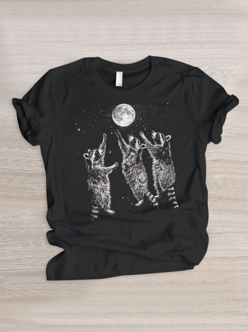 T-shirts Décontracté Imprimé d'Animal Été Coton Micro-élasticité Quotidien Coupe Régulière Manches Courtes Régulier pour Femmes