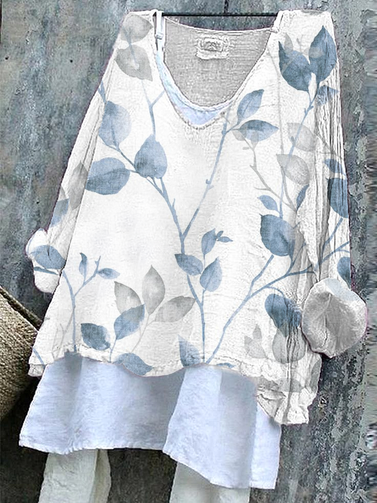 Blouses Décontracté Floral Printemps / Automne Polyester Imprimé Micro-élasticité Manches Longues Droit Régulier pour Femmes