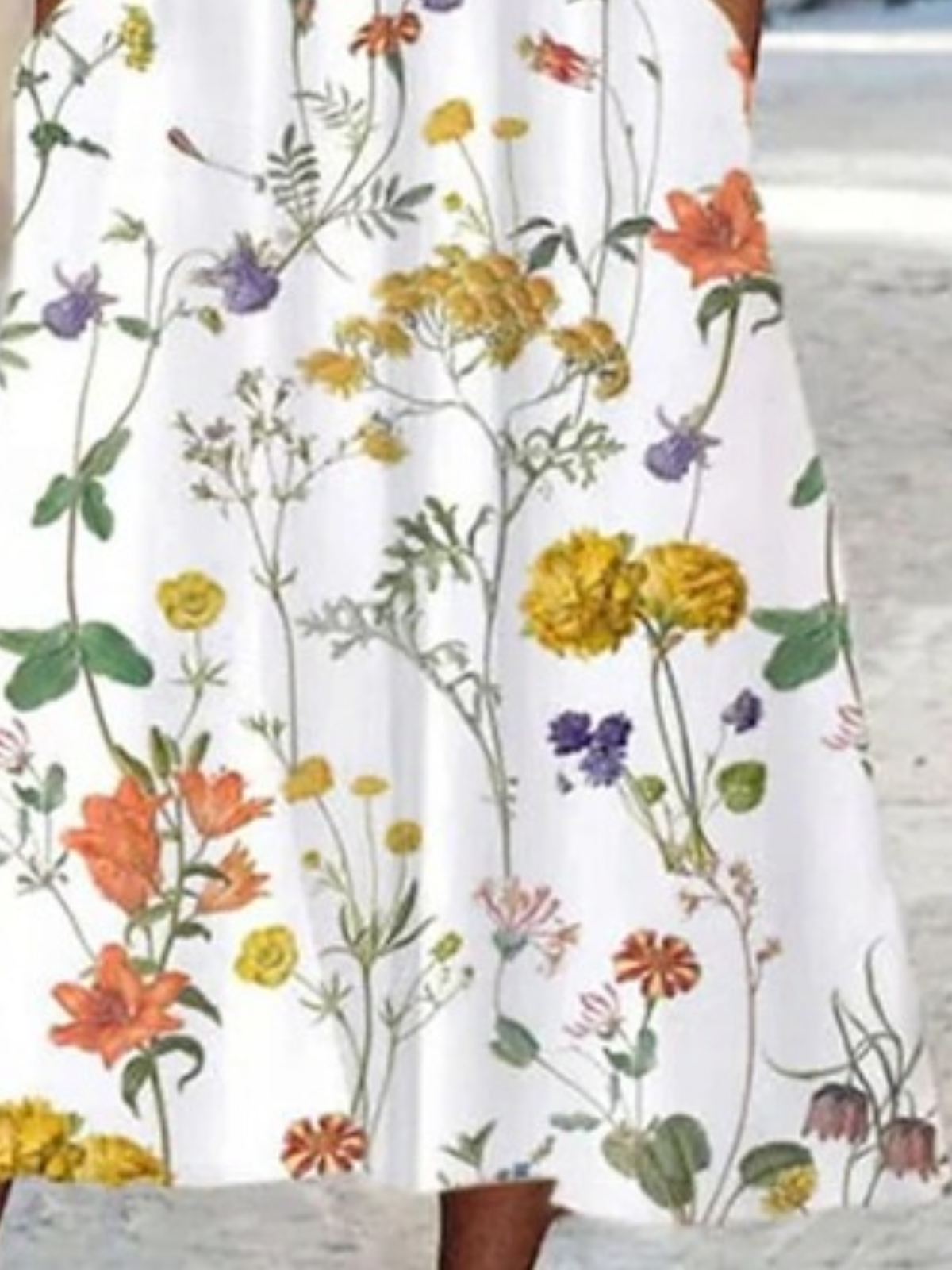 Femmes Floral Comme Image Col Rond Confortable Robe Maxi Décontracté
