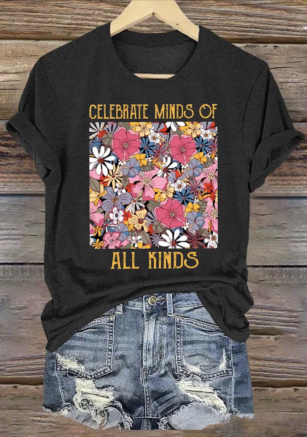 T-shirts Femmes Décontracté Floral Été Coton Quotidien Coupe Régulière Manches Courtes Col Rond Régulier