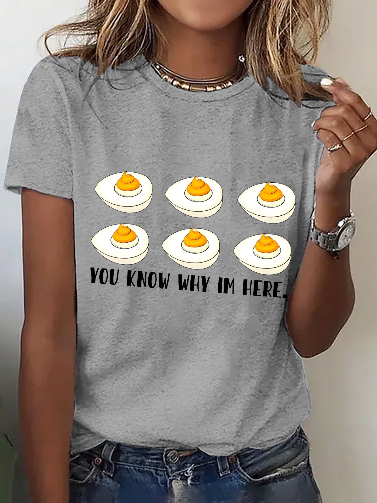 T-shirts Femmes Art Été PÂQUES (Œuf) Coton Ample Manches Courtes Col Rond Régulier Régulier