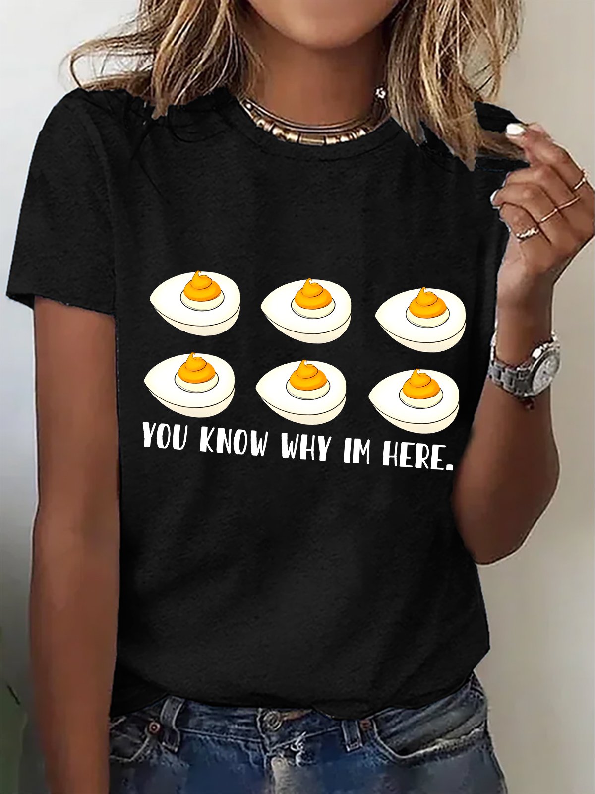 T-shirts Femmes Art Été PÂQUES (Œuf) Coton Ample Manches Courtes Col Rond Régulier Régulier