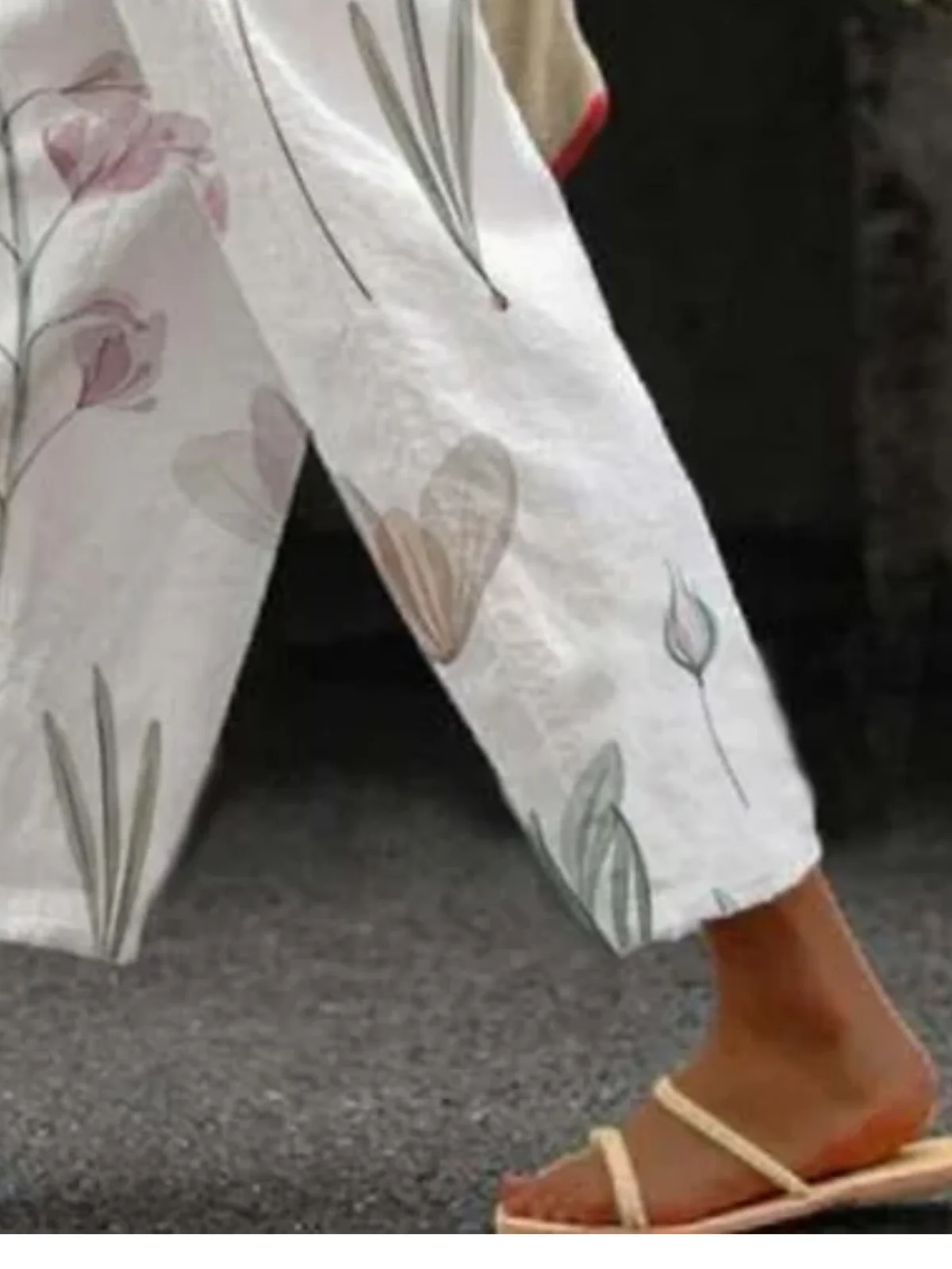Pantalons Décontracté Floral Printemps / Automne Coton Quotidien Coupe Régulière Pantalon droit Long Régulier pour Femmes