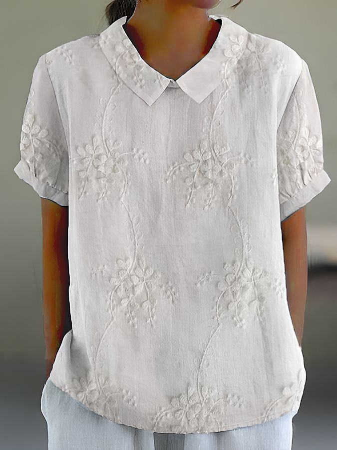 Chemises Décontracté Floral Été Polyester Léger Aucune élasticité Quotidien Ample Col Châle pour Femmes