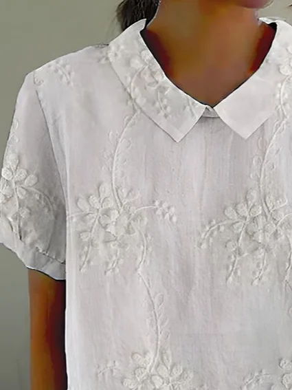 Chemises Décontracté Floral Été Polyester Léger Aucune élasticité Quotidien Ample Col Châle pour Femmes