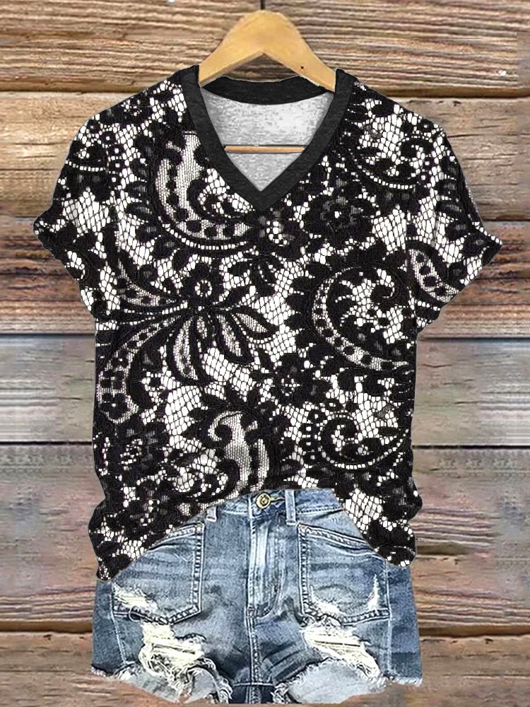 T-shirts Décontracté Floral Été Coton Quotidien Coupe Régulière Régulier Trapèze Régulier pour Femmes
