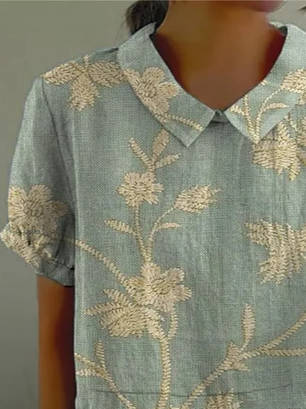 Chemises Femmes Décontracté Floral Été Polyester Imprimé Quotidien Manches Courtes Régulier Droit