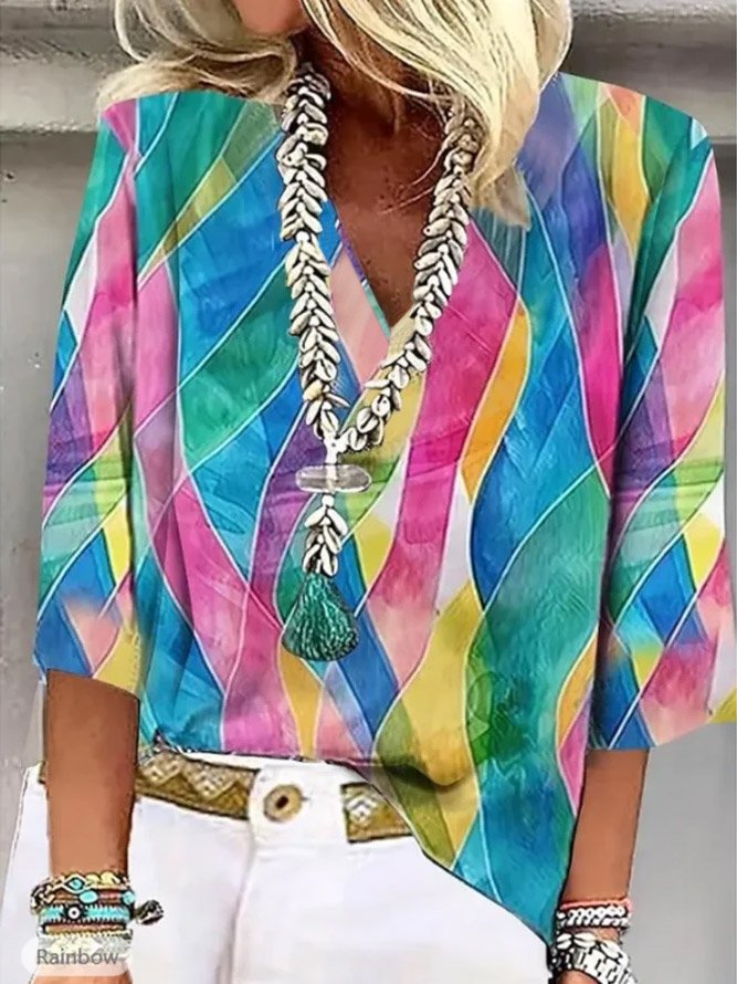 Blouses Simple Bloc de Couleur Été Aucune élasticité Quotidien Ample Col Châle Régulier Régulier pour Femmes