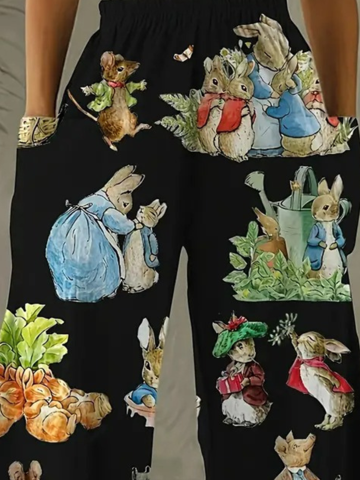 Pantalons Décontracté Printemps / Automne PÂQUES (lapin) Polyester Naturel Coupe Régulière Pantalon droit Long Régulier pour Femmes