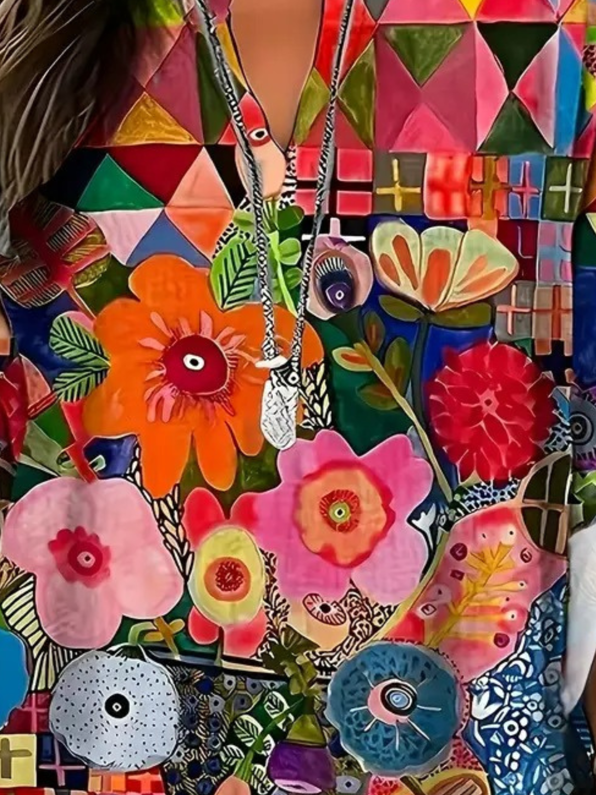 Blouses Femmes Décontracté Floral Été Quotidien Ample Demi Manche Régulier Droit Régulier