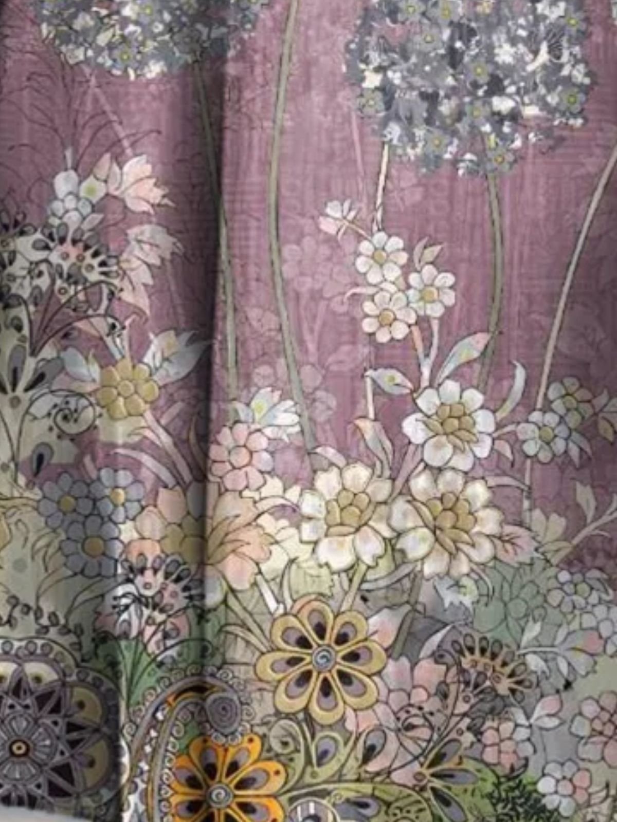 Femmes Floral Violet Col Rond Confortable Robe Mi-Longue Décontracté