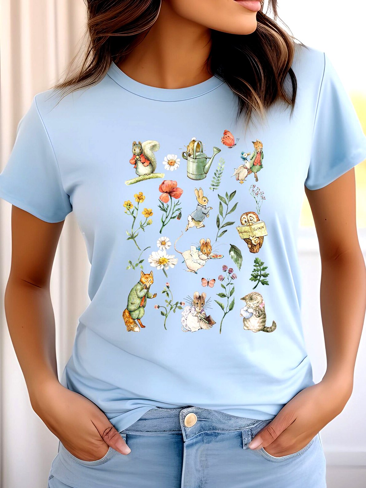 T-shirts Femmes Décontracté Floral Été Polyester Micro-élasticité Vacances Coupe Régulière Manches Courtes Trapèze
