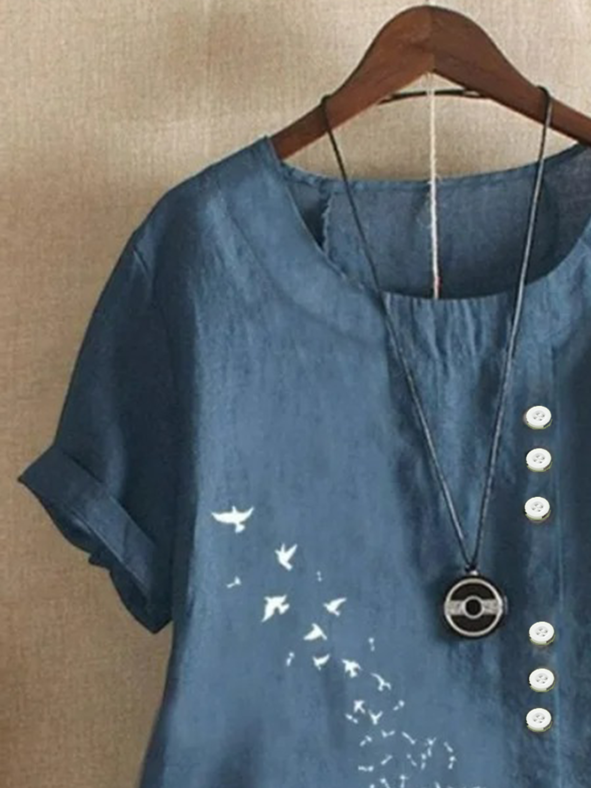Blouses Femmes Simple Été Pissenlit Coton Aucune élasticité Domestique Demi Manche Régulier Droit