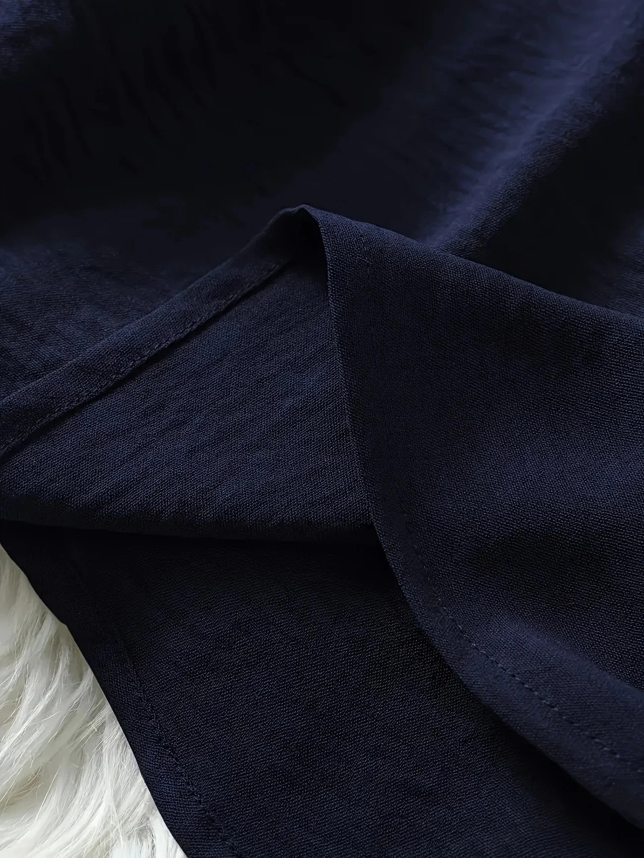 Blouses Femmes Élégant Plain Été Coton Aucune élasticité Demi Manche Col Châle Régulier Droit