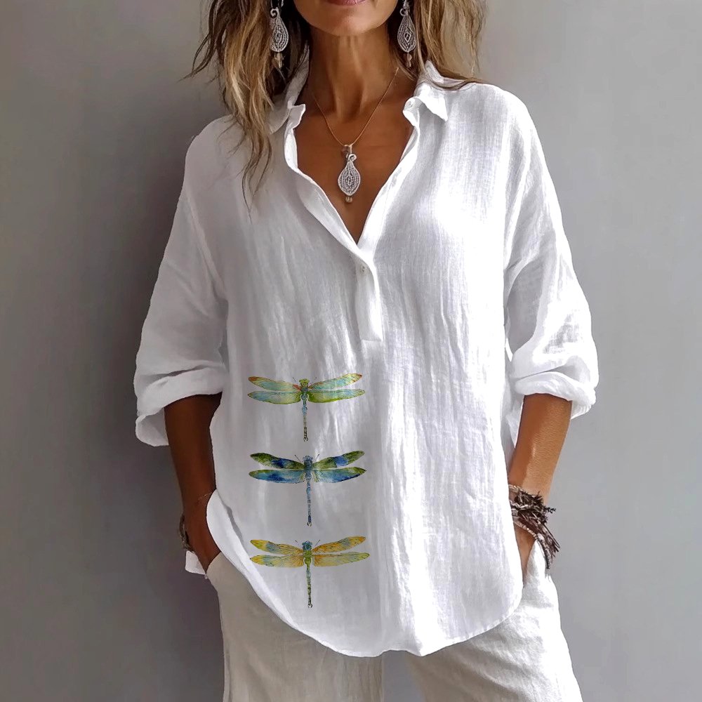 Chemises Décontracté Plain Printemps / Automne Coton Micro-élasticité Quotidien Manches Longues Régulier Col de Chemise pour Femmes