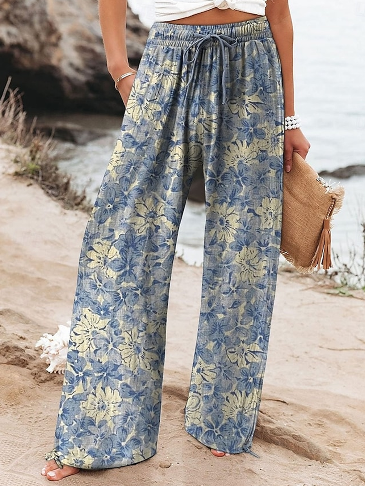 Pantalons Décontracté Floral Printemps / Automne Imprimé Micro-élasticité Ample Long Régulier Pantalon baggy pour Femmes